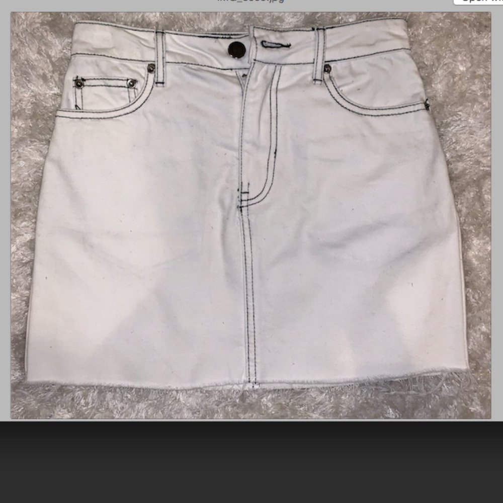 White Jean Skirt